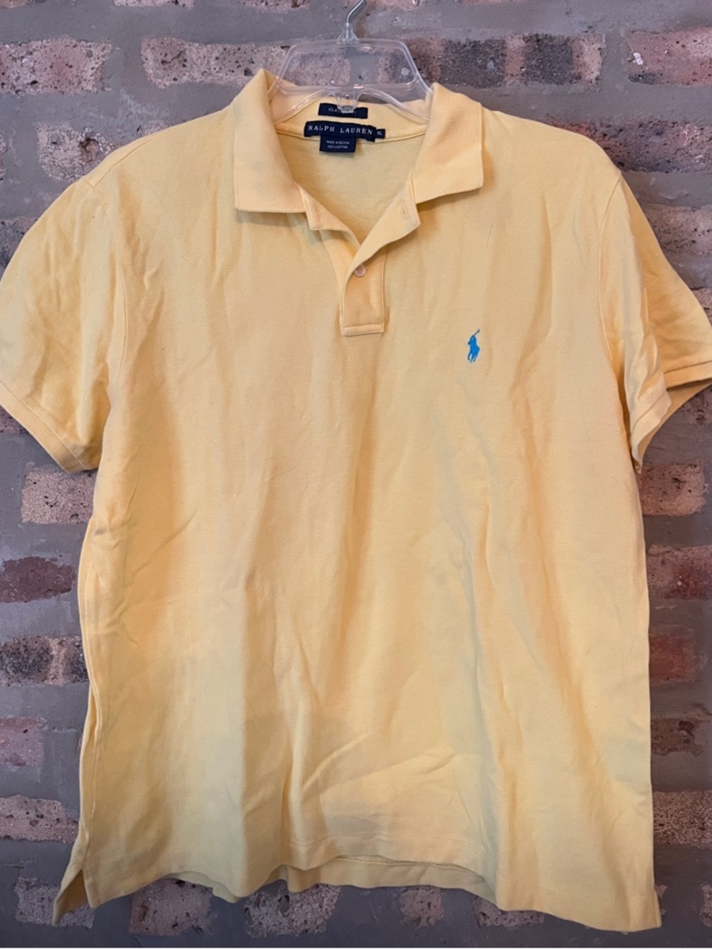 Ralph Lauren Yellow Polo with Blue Pony Logo